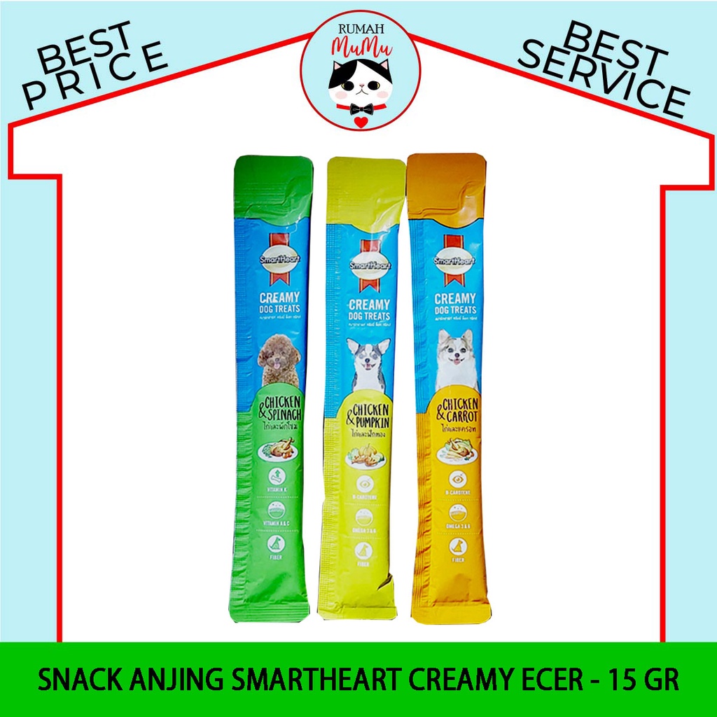 SNACK ANJING CREAMY SMARTHEART - PER STICK 15 GR