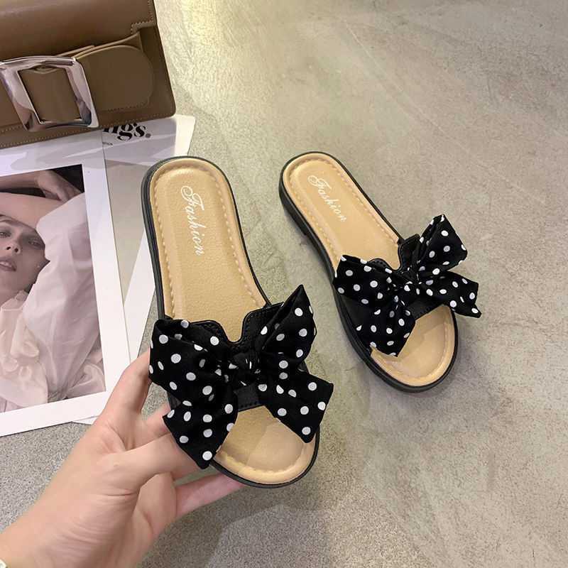 Grosir - S945 Flat Shoes Model Pita Polkadot / Sandal Pita / Sandal Fashion Wanita / Sandal Murah