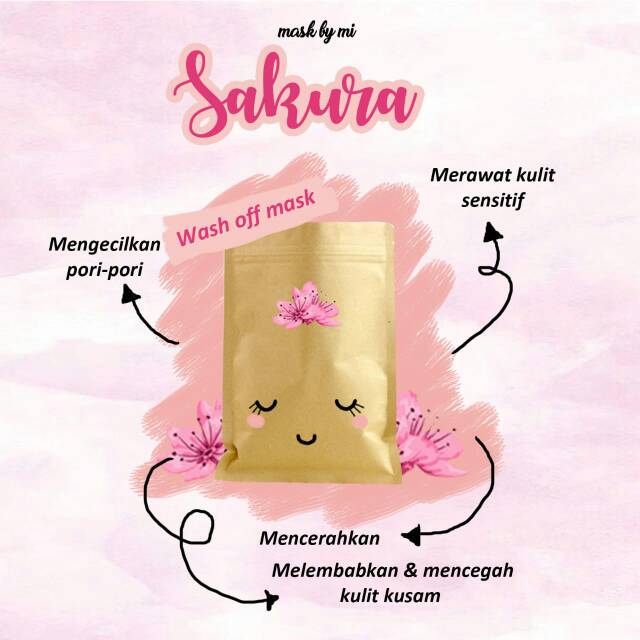 Masker sakura mask by mi masker wajah organik  wash off