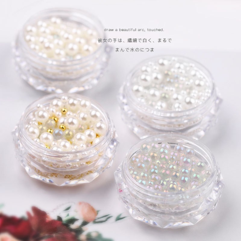 Hiasan Nail Art Kuku Caviar / Nail Art Rhinestone &amp; Pearl / Aksesoris Kuku Pearl