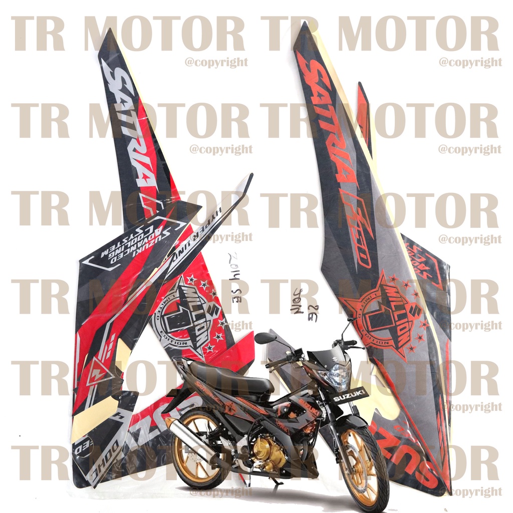 Stiker Motor Satria F 150 Facelift 2014 Limited edition Sticker Striping Lis Full Set Motor