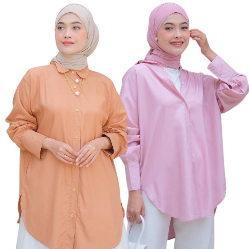 DYSEE - (Serena Shirt) Kemeja Soft bahan premium/Poplin shirt/Kemeja basic/Kemeja