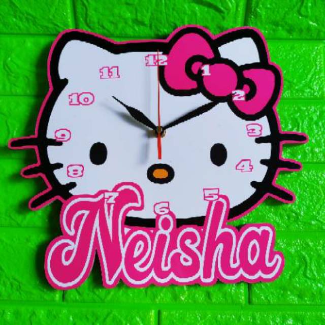 Jam dinding karakter hello kitty