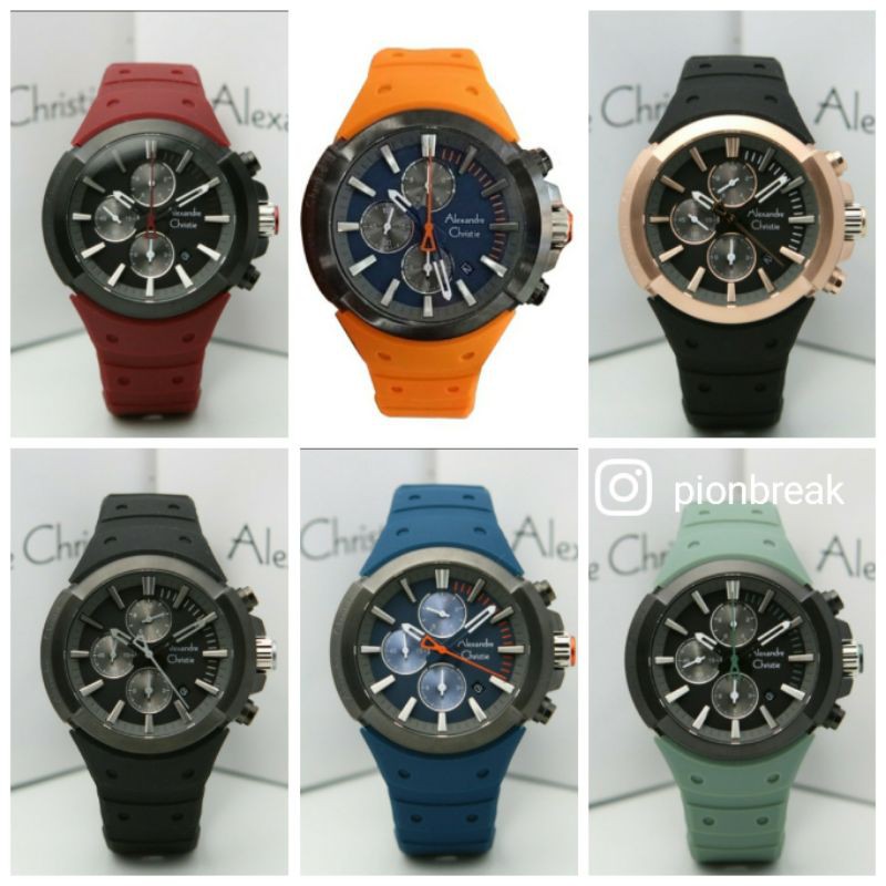JAM TANGAN PRIA KARET ALEXANDRE CHRISTIE 6566 | AC6566 | AC 6566 ORIGINAL