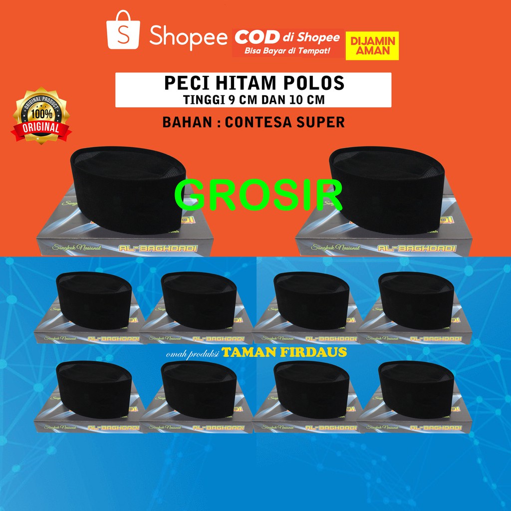 Grosir 10 Pcs Peci Hitam Polos Ac Peci Hitam Songkok Hitam Grosir Peci Hitam Grosir Songkok Hitam Ac