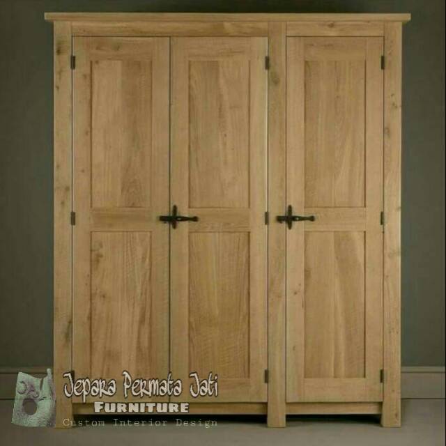 Lemari pakaian jati minimalis antik furniture jepara