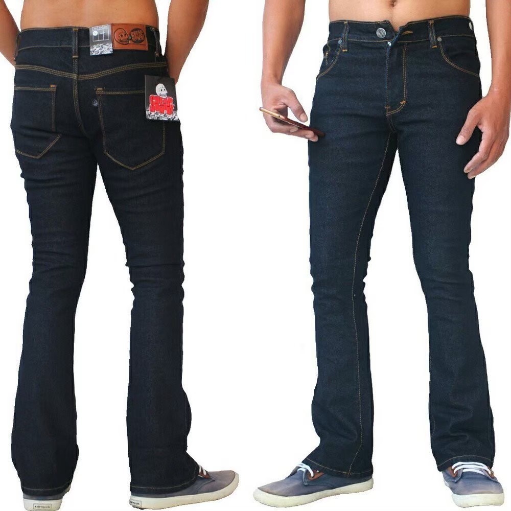 QLS Celana Jeans Cutbray Pria Hitam
