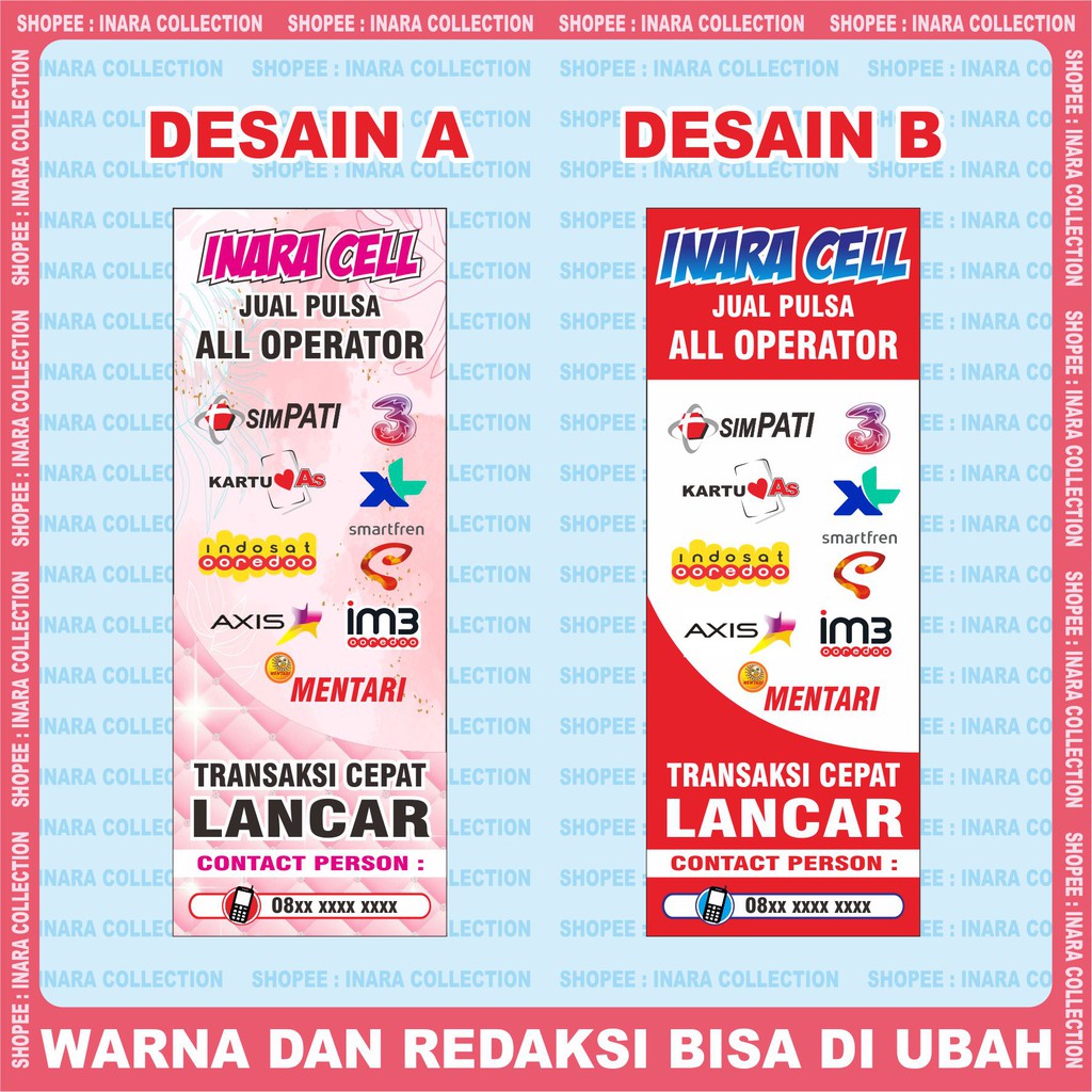 SPANDUK KONTER BERDIRI (GRATIS EDIT)