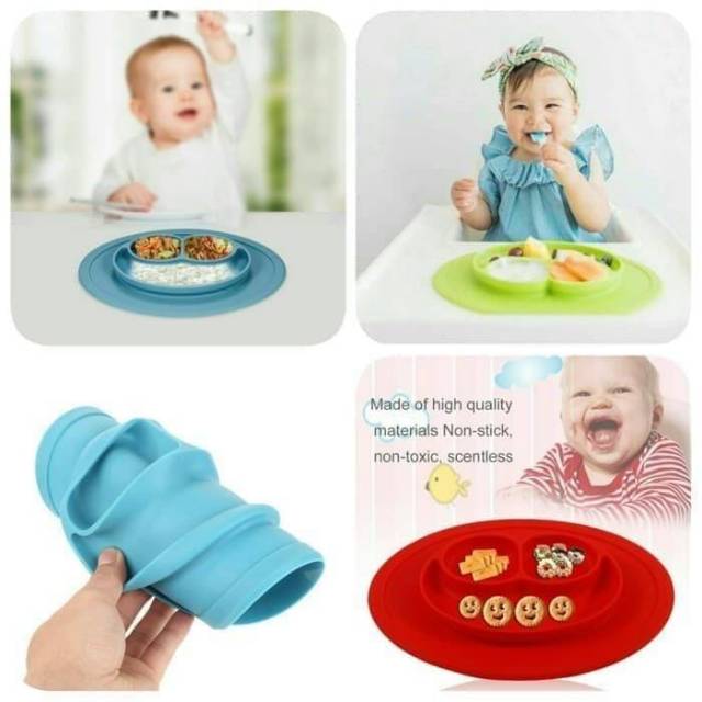 piring makan bayi silikon plate mat/ sure grip platemat silicone