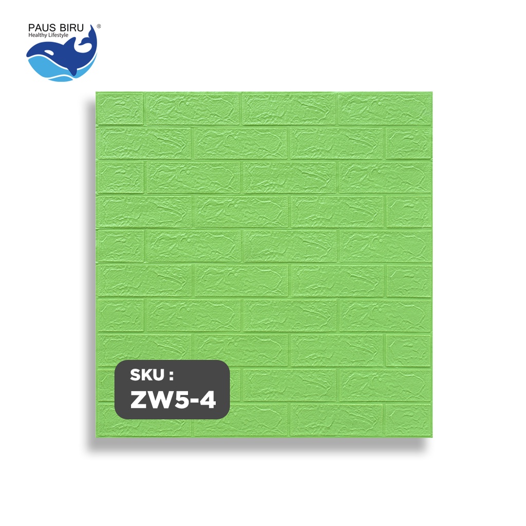 Paus Biru - Wallpaper Dinding 3D bata / wallpaper 3D Foam 77x70cm ketebalan 4.5mm-W54 HIJAU 4.5mm