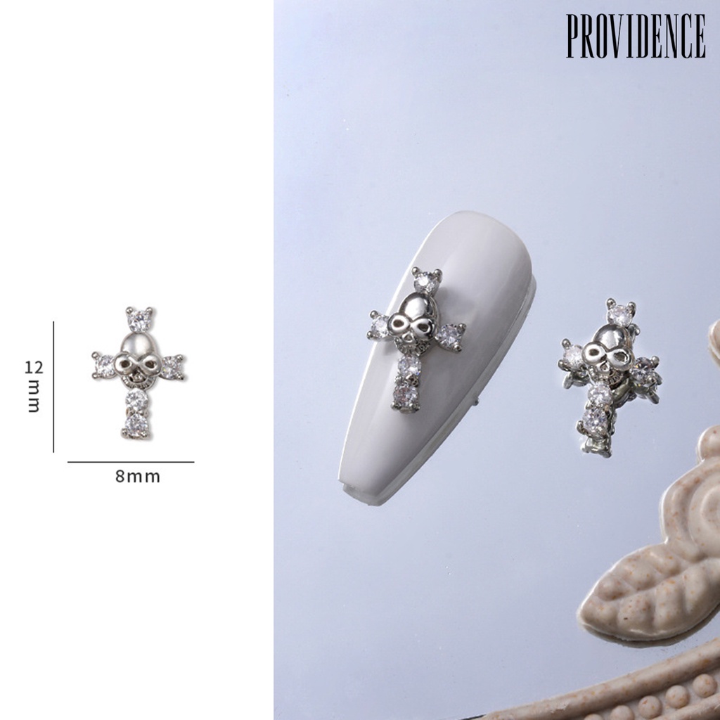 Providence Dekorasi Nail Art 3D DIY Bentuk Salib Bahan Metal