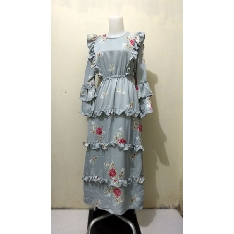 Meijiwang Gamis warna abu tidak busui