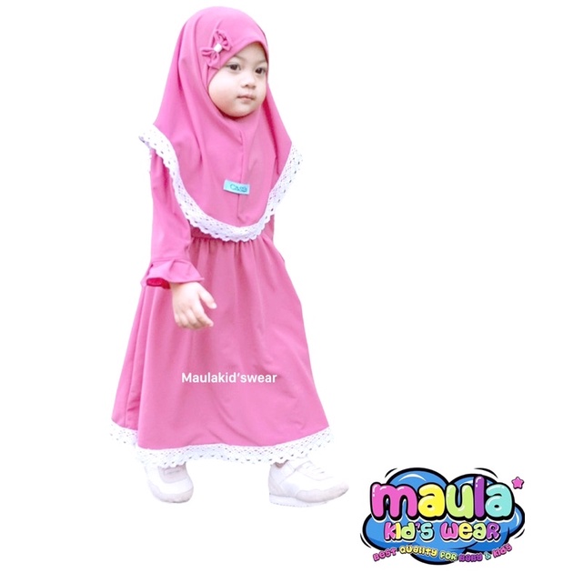 Gamis bayi newborn  - 18 bulan / Gamis anak perempuan  free jilbab murah / gamis pita Zahra murah