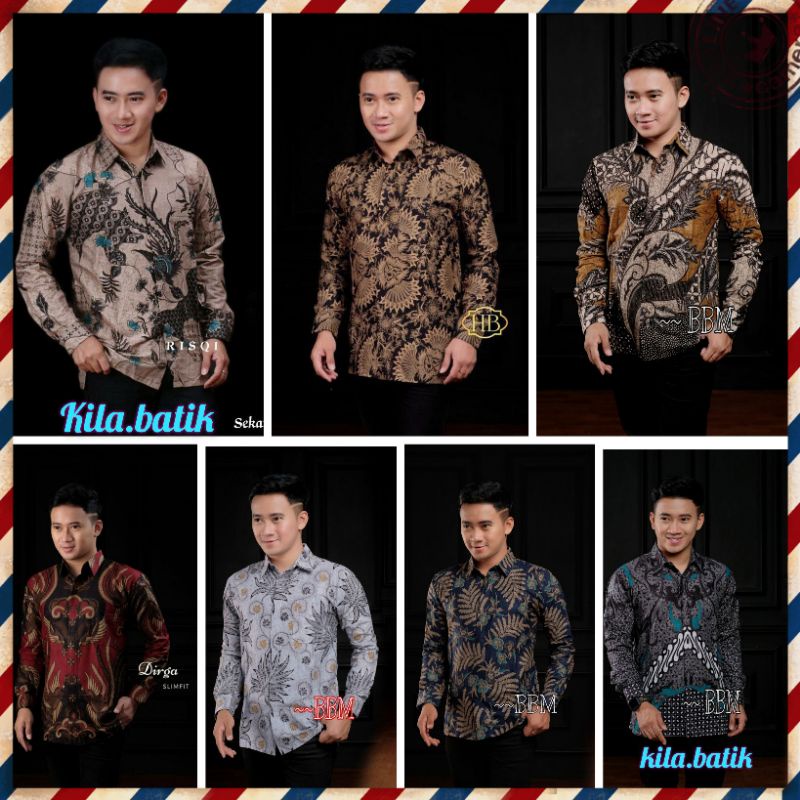 KEMEJA BATIK PRIA LENGAN PANJANG SIZE M L XL XXL