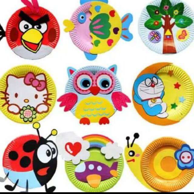 

Mainan aktivitas anak kolase DIY Paper Plate Art Craft bonus lem