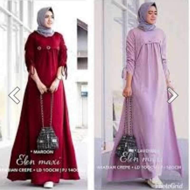 Elen maxi dress baju gamis fashion muslim remaja wanita