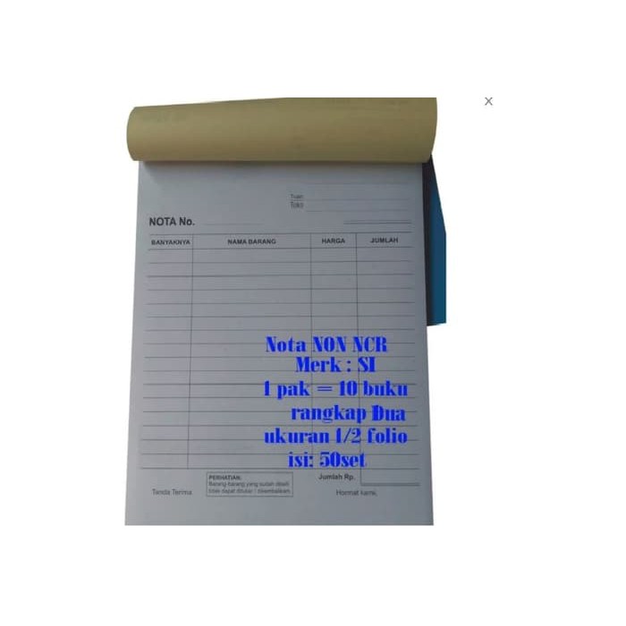 

Nota Kontan 1/2 folio 100x1 HVS