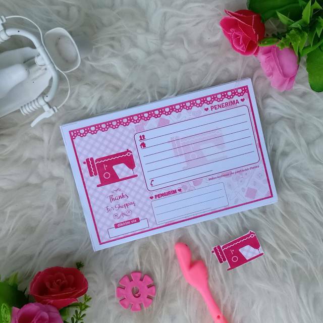 

Label Kertas Alamat - Motif Jahit - Non Stiker - Tsabita Collection Solo
