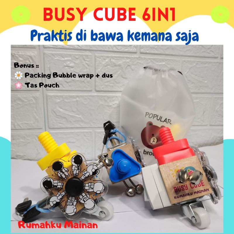 BUSY CUBE BUSY BOARD KUBUS MAINAN MONTESSORI ANAK SENSORY PLAY ANAK