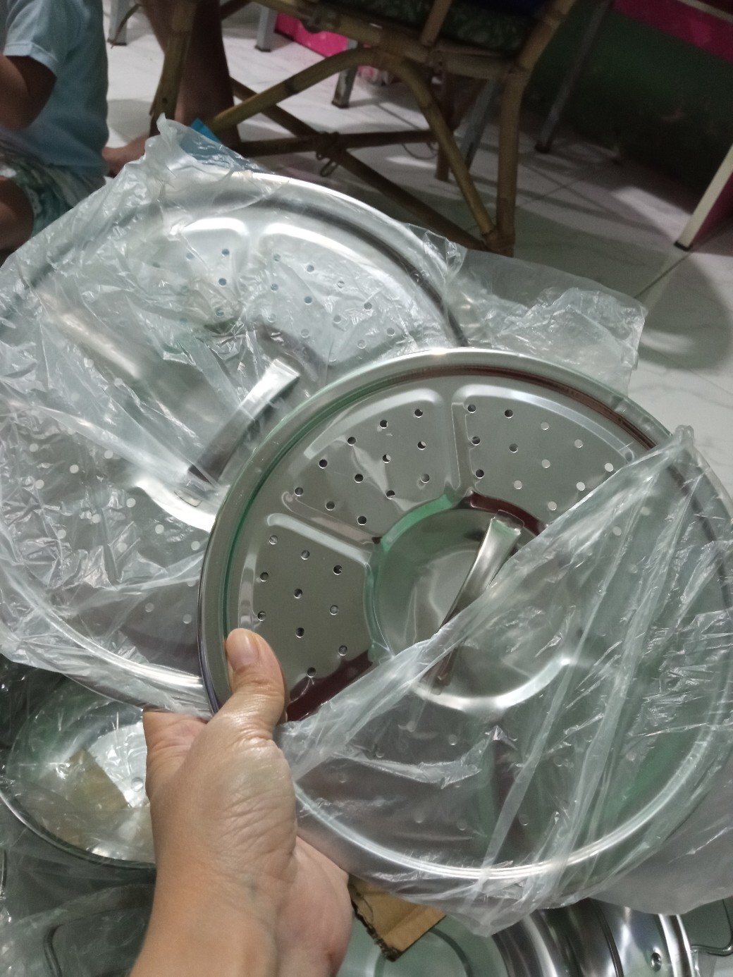 Panci Kukusan 1 Set High Pot 5 Pcs Steamer Stainless Steel Tutup Kaca