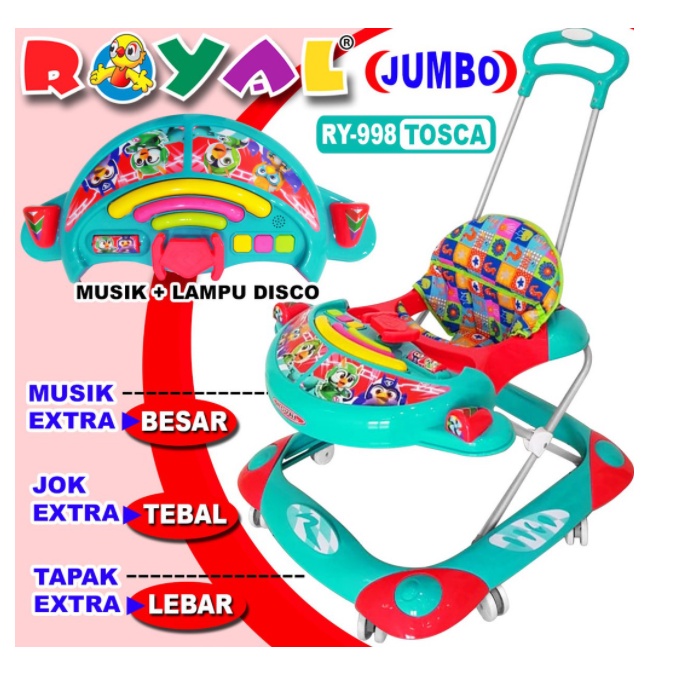 Baby Walker ROYAL  998 Kereta Belajar Jalan Walker Bayi Jumbo
