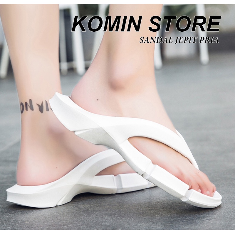 Sandal Jepit Pria Komin Distro Flip Flop Sandal Pria Sandal Cowok Sandal Pantai Kasual Trendy Bahan EVA