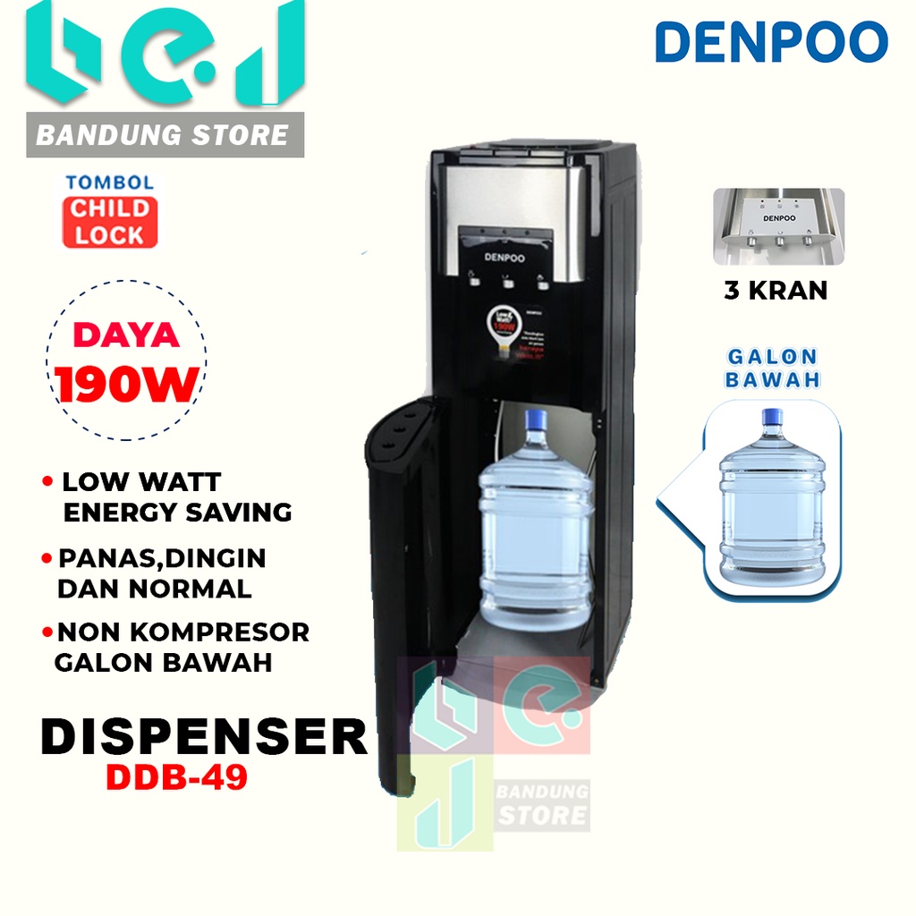 Dispenser Galon Bawah Denpoo Ddb 49 - Low Watt 190W
