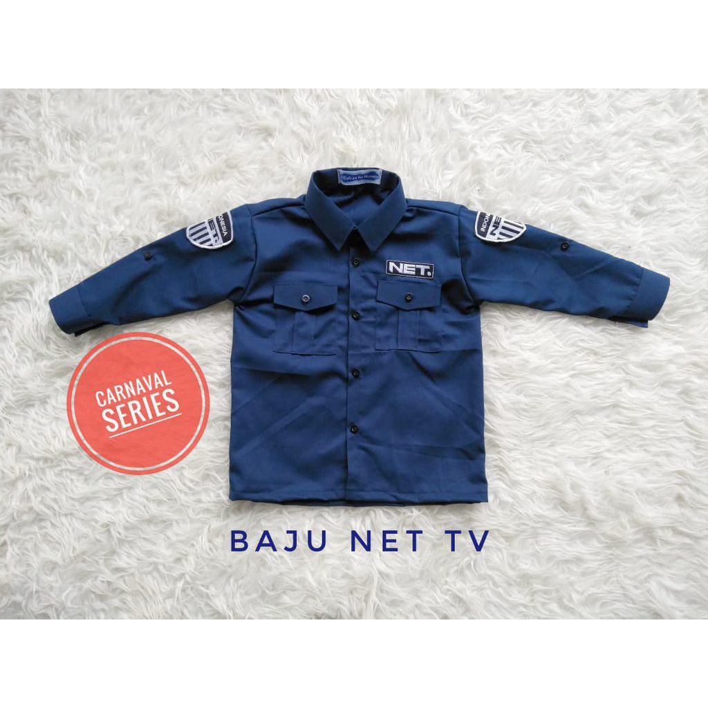 Kemeja Lengan Panjang Net TV/Kemeja Anak dan Dewasa