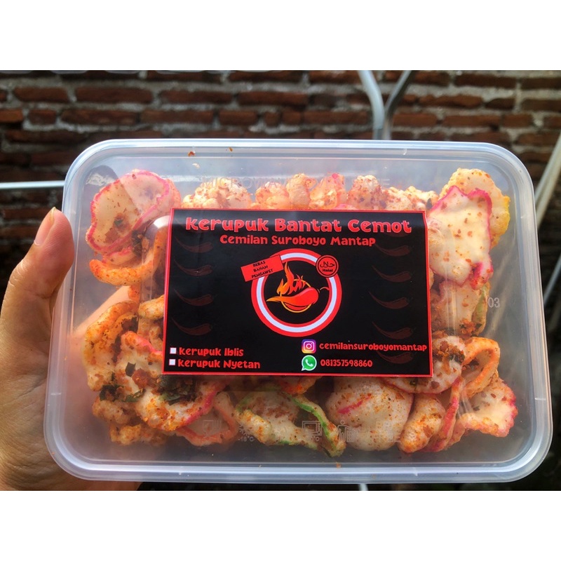 

Kerupuk Bantat Cemot by Cemilan Suroboyo Mantap berat 140 gram