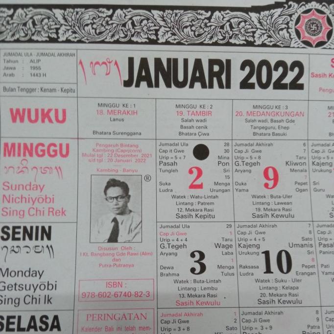 

BAYAR COD Kalender Bali 2022 eceran Bangbang Gede Rawi B DISKON Kode 555