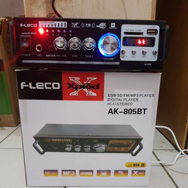 COD Power Amplifier FLECO AK-805BT Bluetooth Stereo Ampli USB FM Radio