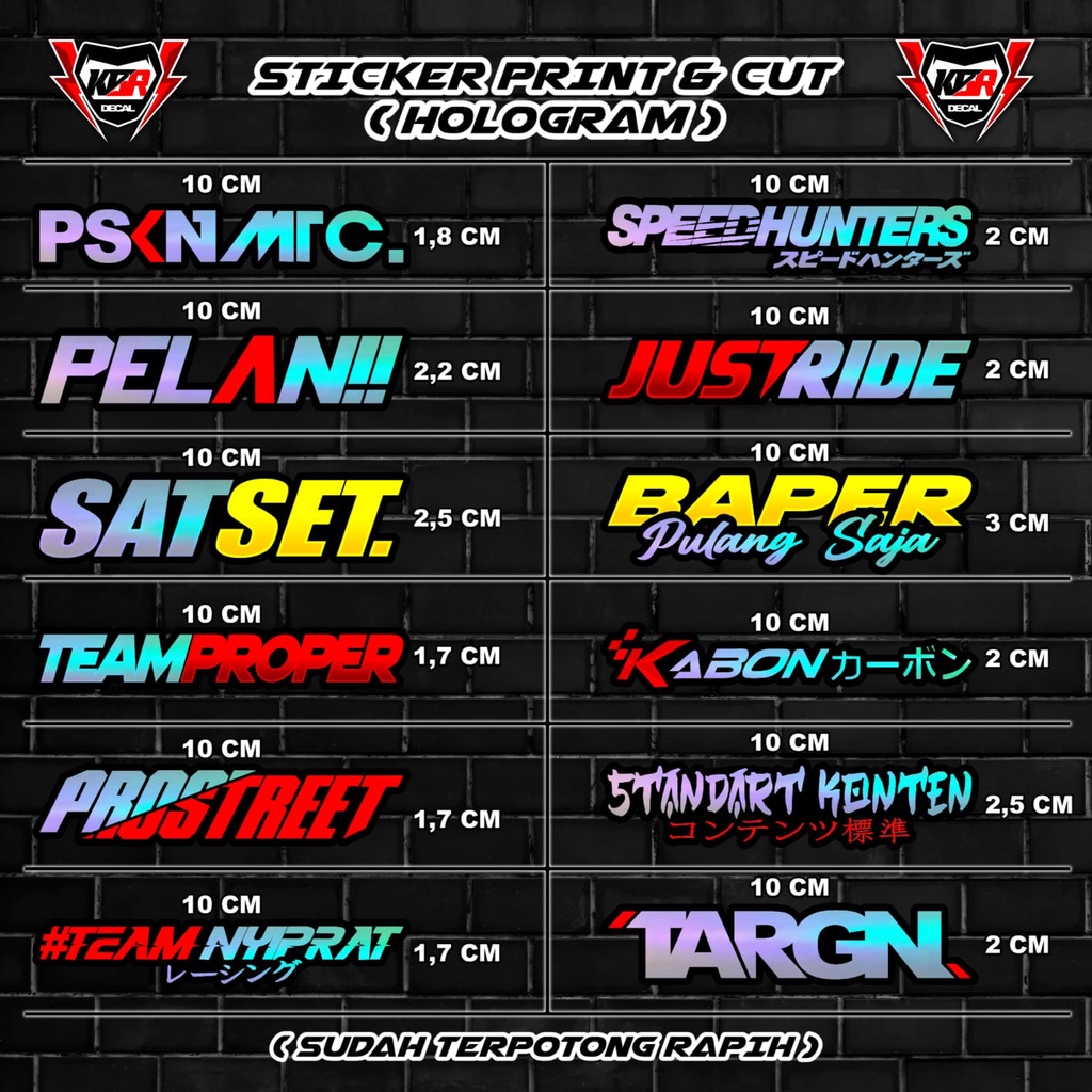 Stiker Racing Pack Vinyl dan Hologram isi 25 27 40 45 Stiker Helm Stiker Motor Sticker Motor