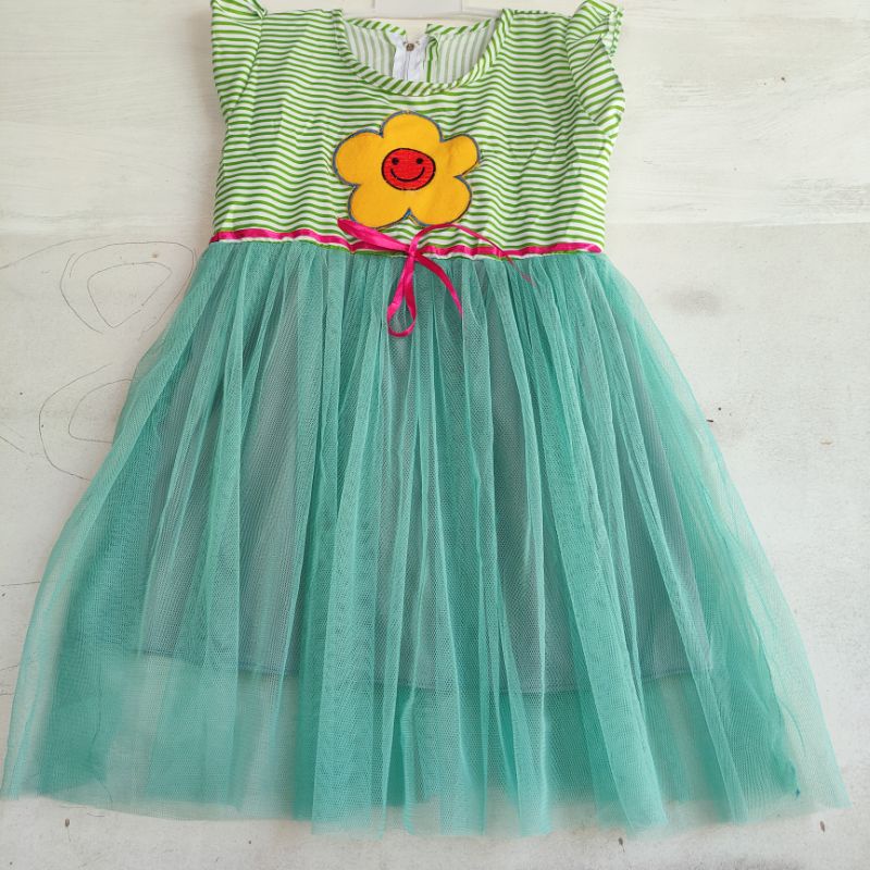 Dress anak cewek perempuan  3 4 tahun ( dress tutu strippina )