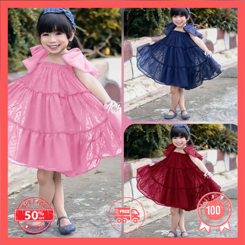 Kostum Dress Princess Anak 3 4 5 Tahun Gaun Cantik Dress Ultah Baju Pesta Ulang tahun Anak Lucu Keki
