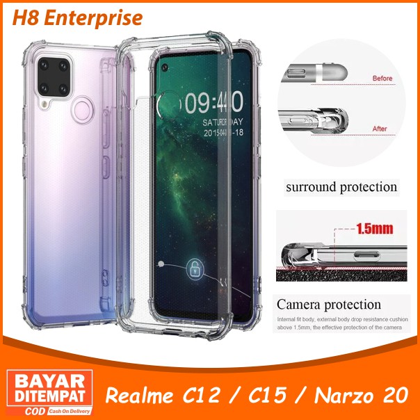 Case Anti Crack Realme C12 / C15 / Narzo 20 Casing Shockproof Dengan Tebal 1.5mm