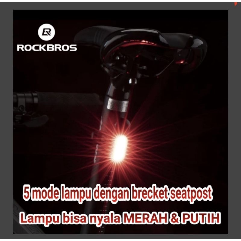 ROCKBROS PT-6005 Bike Tail Light - Lampu Belakang Seatpost Sepeda 2in1