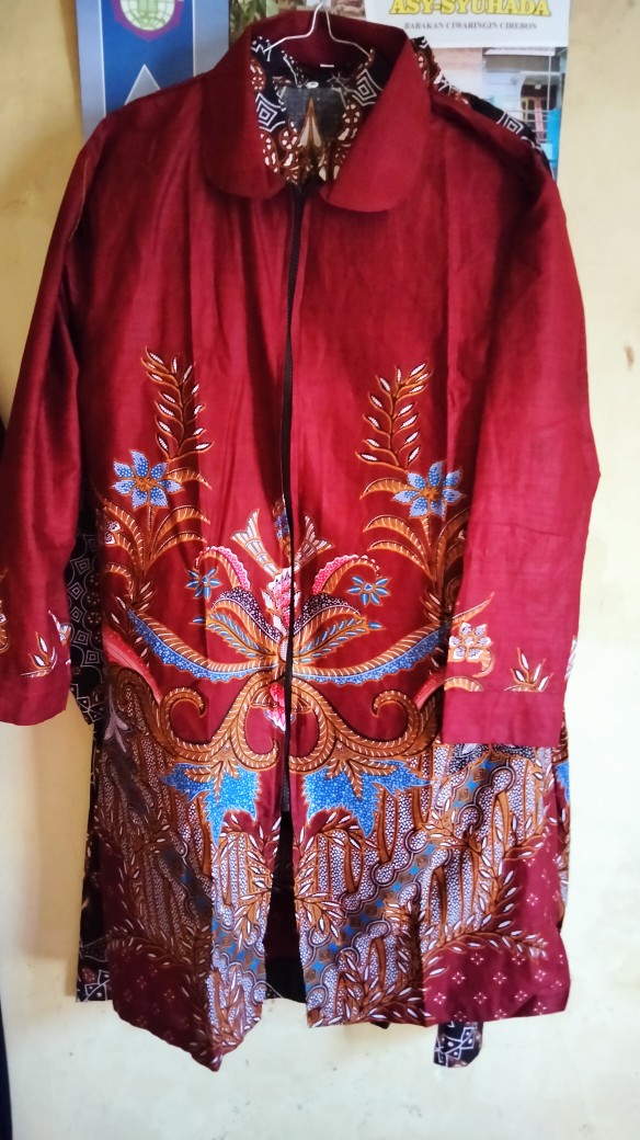 Tunik Batik Ziper Sepan Seragam Batik Pria Wanita Ukuran M L Xl Xxl Xxxl