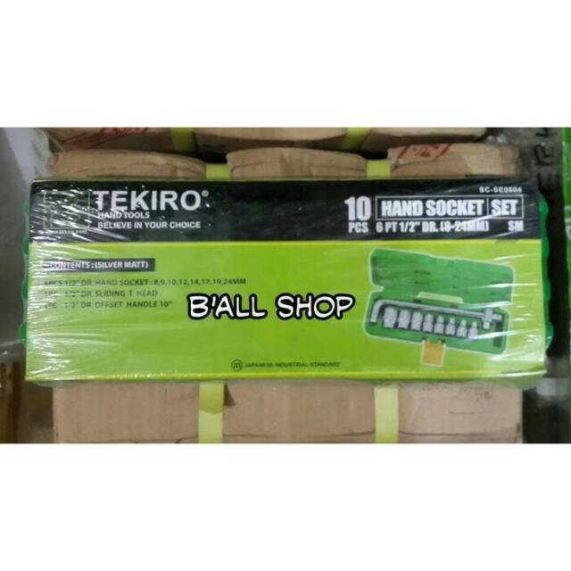 Kunci Sock set (1/2&quot;) 10pc 8-24 Tekiro (plastik)