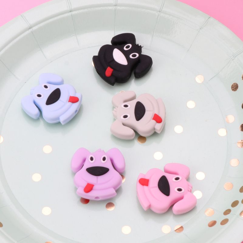 Zzz Silicone Teethers Mini Anjing Grade BPA Free DIY Tumbuh Gigi Menyusui Hadiah Longgar