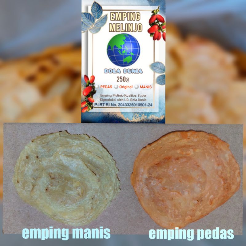 

Emping Melinjo Pedas / Emping Melinjo Manis / 250gr Bola Dunia