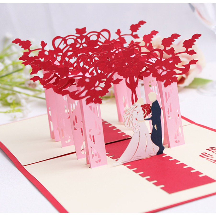 Wedding Anniversary 3d Pop Up Greeting Card Diy Creative Card Shopee Indonesia