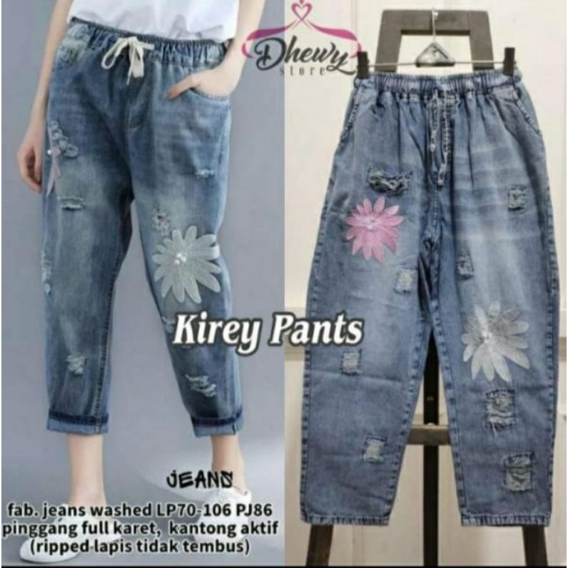 KIREY PANTS | Celana Baggy Jeans Wanita Kekinian Korean Style