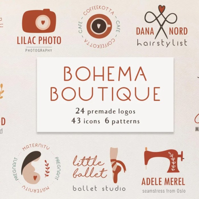 Bohema Boutique Logo Templates - Photoshop &amp; Illustrator