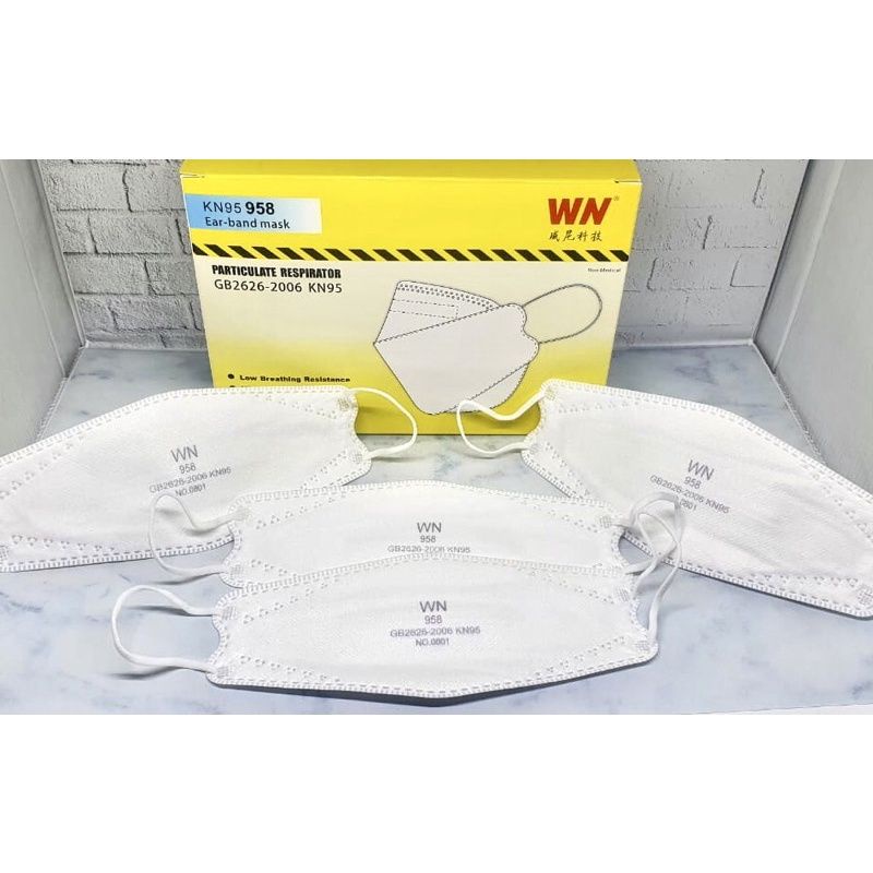 Masker KF94 WN Ear - band 4 ply putih tebal isi 50/KN95 958