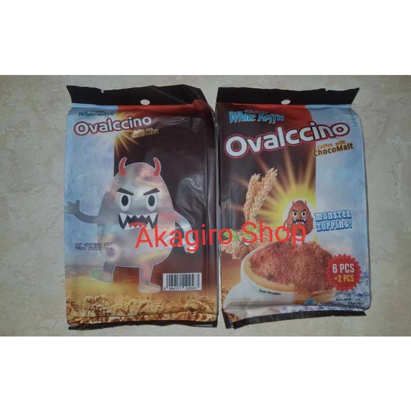 

Luwak White Koffie / Ovalccino Coffee With Choco Malt isi 6+2 Sachet @25g