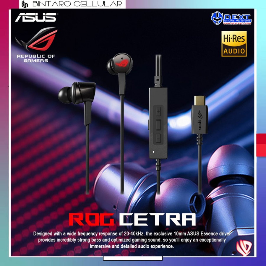 ASUS ROG CETRA - In-Ear Gaming Earphone / Headset ROG PHONE CETRA CORE