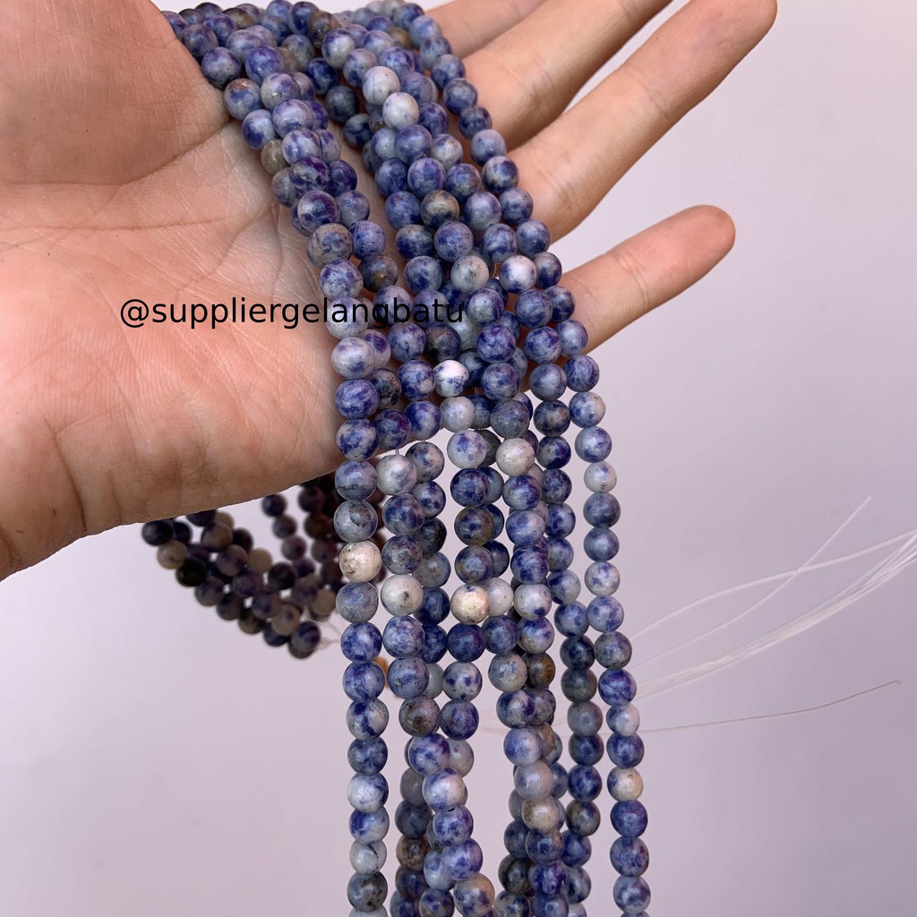 bahan craft gelang kalung sodalite renceng akik alam asli natural 6mm