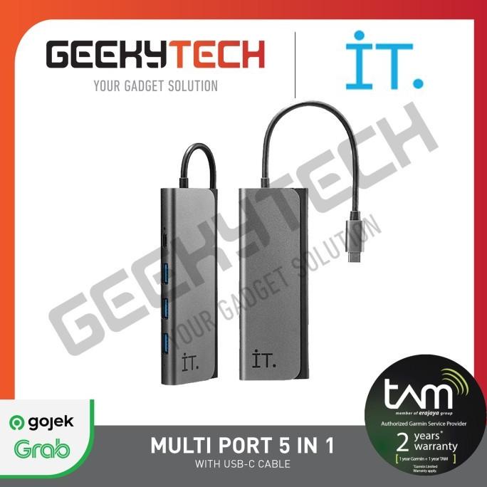 It Multi Port Usb Hub 5 In 1 W/ Usb C Cable / Port Kabel - Resmi Alfajriii03