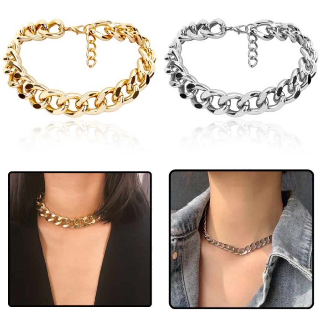 Kalung Gelang Rantai CHOKER RANTAI Wanita Gaya Korea Fashion Elegan Import Aksesoris Cewek Leher Klavikula