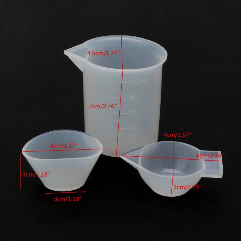 Moonlight&quot; 12Pcs Silicone Mixing Measuring Cups UV Resin Mold DIY Casting Jewelry Tool Kit